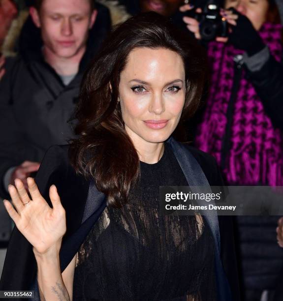 Angelina Jolie arrives at the National Board of Review Annual Awards Gala at Cipriani 42nd Street on January 9, 2018 in New York City.