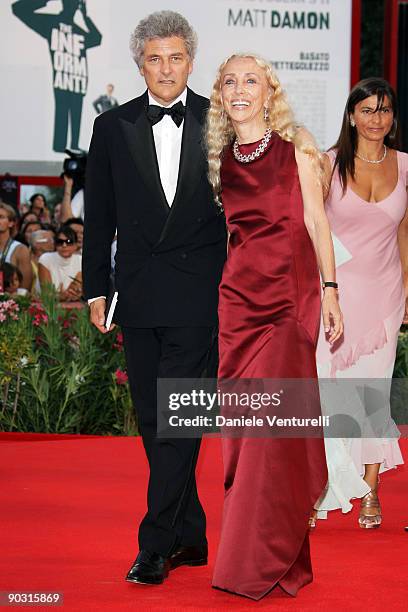 Writer and jounalist Alain Elkann and Vogue Italian edition Editor-in-Chief Franca Sozzani attend the Opening Ceremony and "Baaria" Premiere at the...