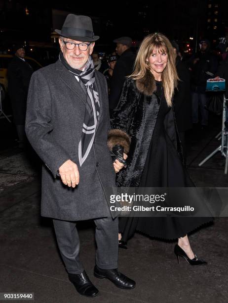 Director, producer, and screenwriter Steven Spielberg and actress Kate Capshaw Spielberg are seen arriving at the 2018 National Board of Review...