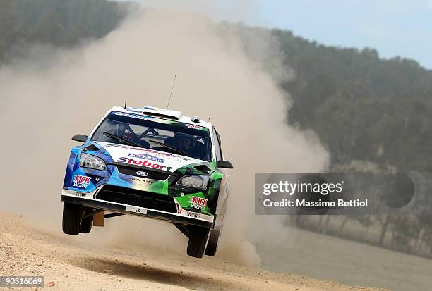 Matthew Wilson of Great Britain and Scott Martin of Great Britain compete in their VK Stobart Ford Focus during the Repco Rally of Australia...