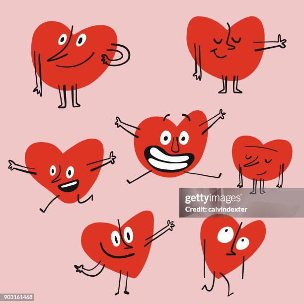 heart shape emoticons - happy face drawing stock illustrations
