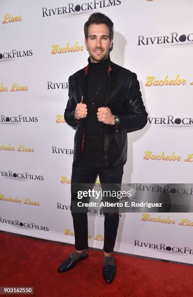 Actor James Maslow attends the premiere of RiverRock Films' "Bachelor Lions" at The ArcLight Hollywood on January 9, 2018 in Hollywood, California.