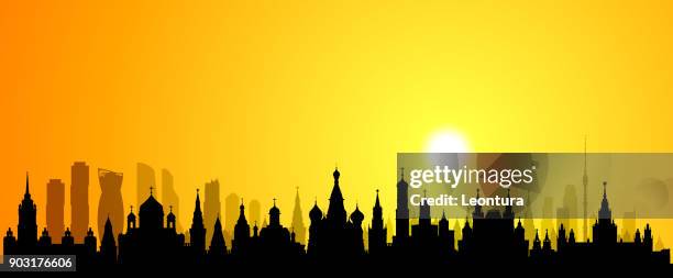 moscow (all buildings are complete and moveable) - moscow russia stock illustrations