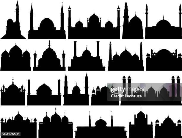 stockillustraties, clipart, cartoons en iconen met zeer gedetailleerde moskeeën - masjid