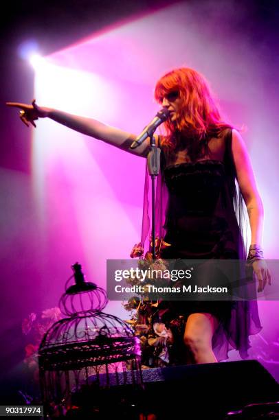 Florence Welch of Florence and the Machine performs at Day 3 of the Leeds Festival at Bramham Park on August 30, 2009 in Leeds, England.