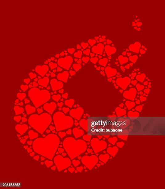 glucose meter red hearts love pattern - glucose level stock illustrations