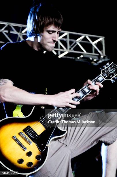 Trevor Reilly of A Wilhelm Scream performs at Day 1 of the Leeds Festival at Bramham Park on August 28, 2009 in Leeds, England.