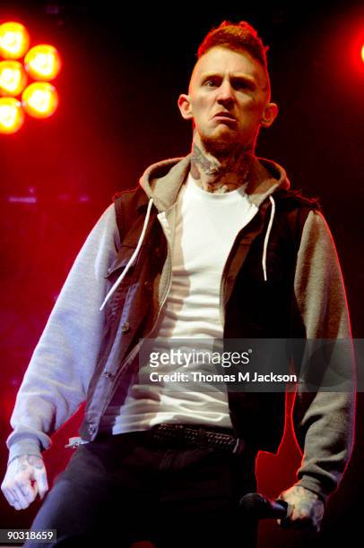 Frank Carter of Gallows performs at Day 2 of the Leeds Festival at Bramham Park on August 29, 2009 in Leeds, England.