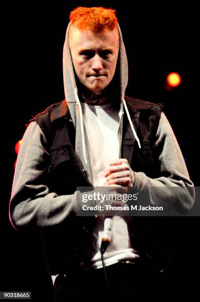 Frank Carter of Gallows performs at Day 2 of the Leeds Festival at Bramham Park on August 29, 2009 in Leeds, England.