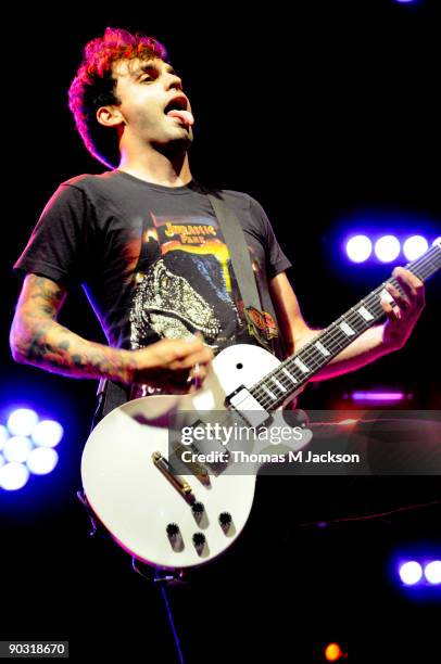 Laurent Barnard of Gallows performs at Day 2 of the Leeds Festival at Bramham Park on August 29, 2009 in Leeds, England.