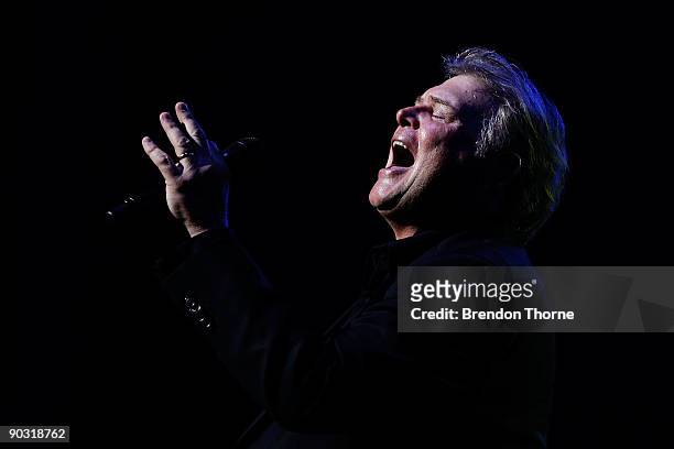 Singer John Farnham performs on stage in the Lyric Theatre on September 3, 2009 in Sydney, Australia.