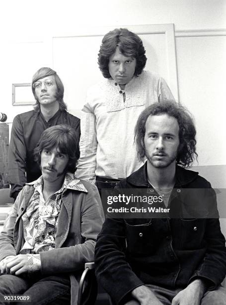 Ray Manzarek, Jim Morrison, John Densmore and Robby Krieger of The Doors, in London for "Top of the Pops", 1968