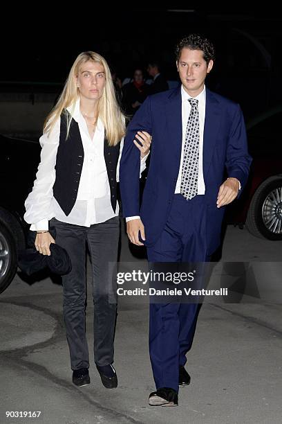 Lavinia Borromeo and John Elkann attend the 'Why Africa?' exhibition opening At the Pinacoteca Giovanni E Marella Agnelli on October 5, 2007 in...