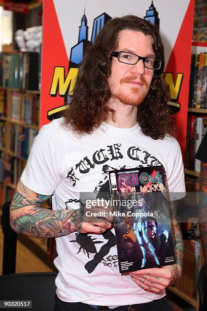 Drummer Andy Hurley promotes "FOB Presents Fall Out Toy Works" at Midtown Comics on September 3, 2009 in New York City.