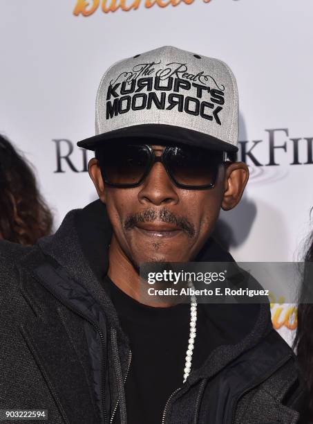 Rapper Kurupt attends the premiere of RiverRock Films' "Bachelor Lions" at The ArcLight Hollywood on January 9, 2018 in Hollywood, California.