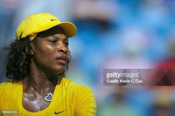 Serena Williams during Day 4 of the Western & Southern Financial Group Women's Open on August 13, 2009 at the Lindner Family Tennis Center in...