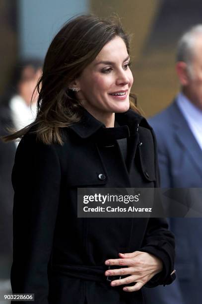 Queen Letizia of Spain attends a meeting at the Fundeu BBVA Foundation on January 10, 2018 in Madrid, Spain.