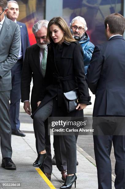 Queen Letizia of Spain attends a meeting at the Fundeu BBVA Foundation on January 10, 2018 in Madrid, Spain.