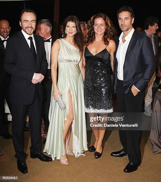 Director Bobby Paunescu, actress Monica Dean, Chiara Giordano and actor Raul Bova attend the "Francesca" Cocktail Party during the 66th Venice...