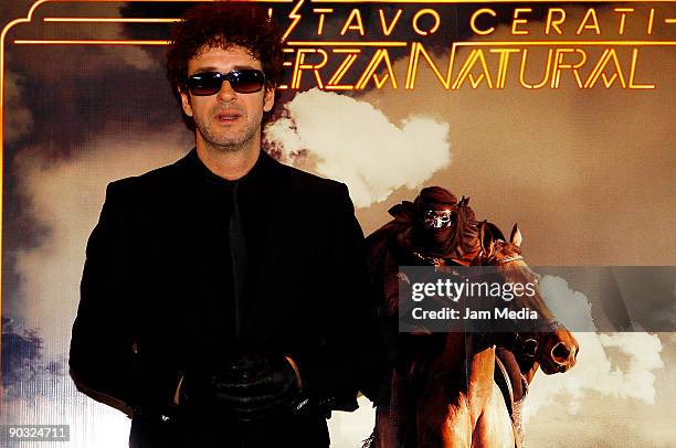 Singer Gustavo Cerati poses for a photograph during a press conference to present his new album 'Fuerza Natural' on September 03, 2009 in Mexico...