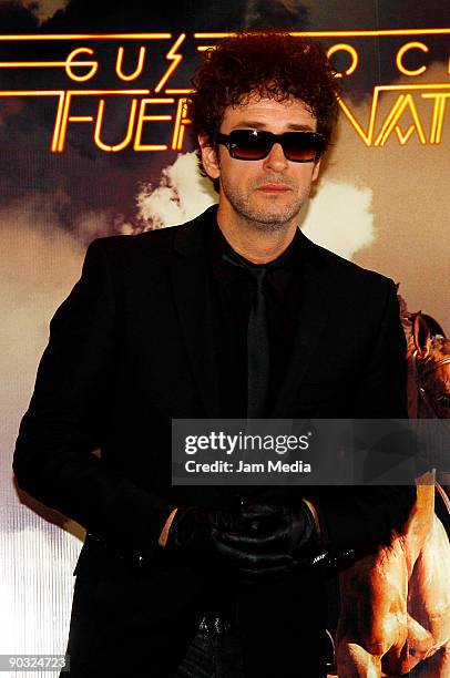 Singer Gustavo Cerati poses for a photograph during a press conference to present his new album 'Fuerza Natural' on September 03, 2009 in Mexico...