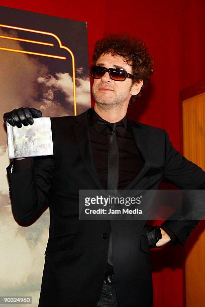 Singer Gustavo Cerati poses for a photograph during a press conference to present his new album 'Fuerza Natural' on September 03, 2009 in Mexico...
