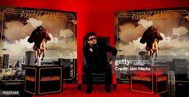 Argentine singer Gustavo Cerati presents his new album 'Fuerza Natural' during a press conference on September 3, 2009 in Mexico City, Mexico.