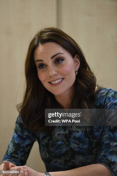 Catherine, Duchess of Cambridge visits the Reach Academy with Place2Be on January 10, 2018 in London, England. The Duchess of Cambridge has been...