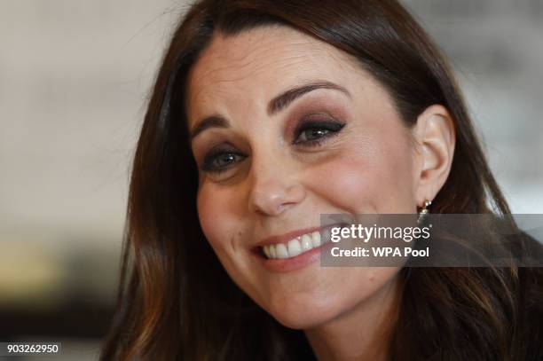 Catherine, Duchess of Cambridge visits the Reach Academy with Place2Be on January 10, 2018 in London, England. The Duchess of Cambridge has been...