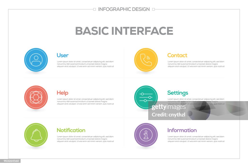Processes Users Interface User Interface Infographic With 6 Options Steps Or Processes High-Res ...