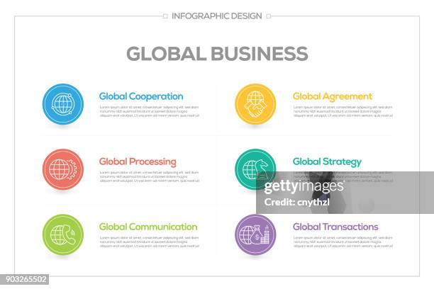 global business infographic with 6 options, steps or processes. - local map icon stock illustrations