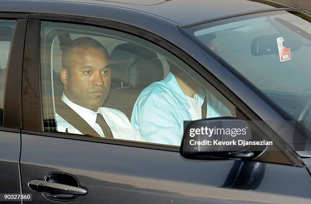 Attorney Londell McMillan arrives at Michael Jackson's funeral service held at Glendale Forest Lawn Memorial Park on September 3, 2009 in Glendale,...