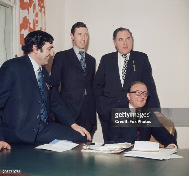 Ministers for the Department of Energy, from left to right, Patrick Jenkin, Minister for Energy, David Howell, Minister of State, Energy, Peter...