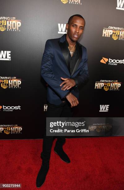 Jadarius "YB" Jenkins attends 'Growing Up Hip Hop Atlanta' season 2 premiere party at Woodruff Arts Center on January 9, 2018 in Atlanta, Georgia.