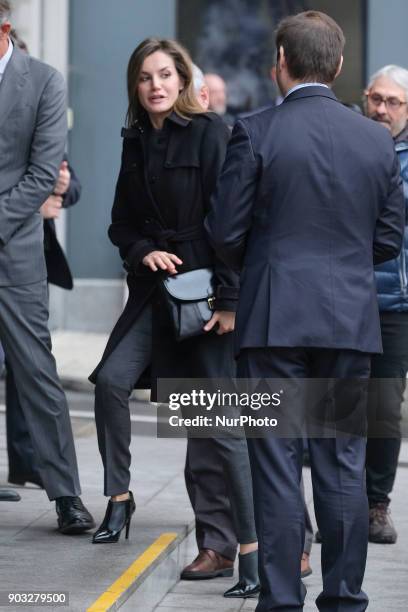 Queen Letizia of Spain attends a meeting at the Fundeu BBVA Foundation on January 10, 2018 in Madrid, Spain.