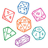 Vector set of board game dices