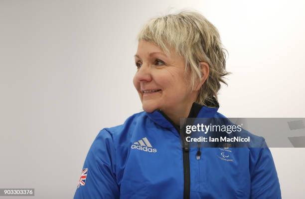 Angie Malone is photographed at announcement of the ParalympicsGB Wheelchair Curling Team at The National Curling Centre on January 10, 2018 in...