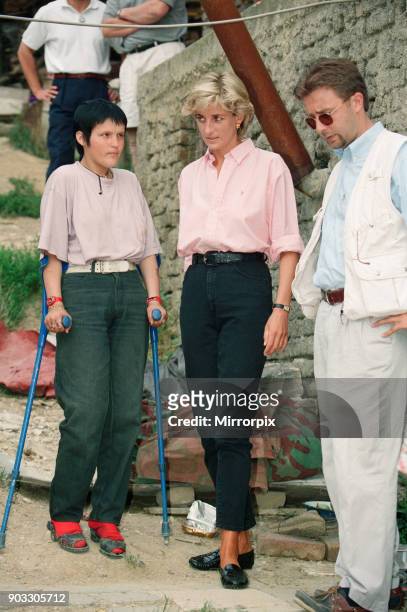 Diana, Princess of Wales as she makes a three day visit to Bosnia - Herzegovina as part of her campaign to raise awareness about the devastating...