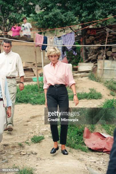 Diana, Princess of Wales as she makes a three day visit to Bosnia - Herzegovina as part of her campaign to raise awareness about the devastating...