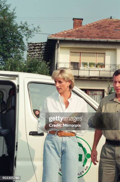 Diana, Princess of Wales makes a three day visit to Bosnia - Herzegovina as part of her campaign to raise awareness about the devastating effects...