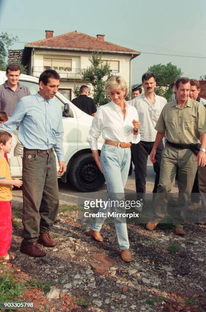 Diana, Princess of Wales makes a three day visit to Bosnia - Herzegovina as part of her campaign to raise awareness about the devastating effects...