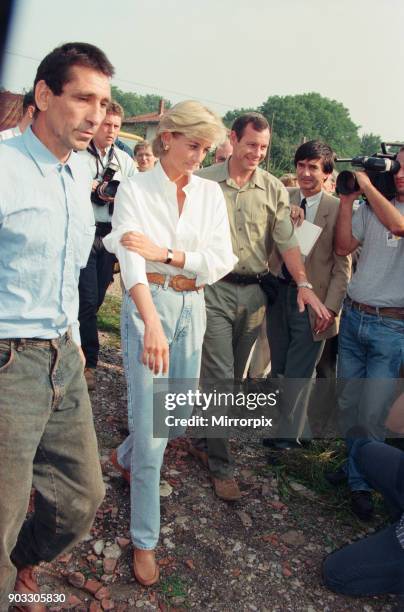 Diana, Princess of Wales makes a three day visit to Bosnia - Herzegovina as part of her campaign to raise awareness about the devastating effects...