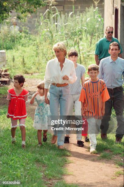 Diana, Princess of Wales makes a three day visit to Bosnia - Herzegovina as part of her campaign to raise awareness about the devastating effects...