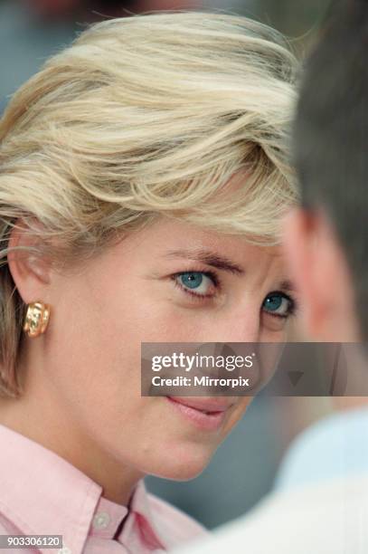 Diana, Princess of Wales as she makes a three day visit to Bosnia - Herzegovina as part of her campaign to raise awareness about the devastating...