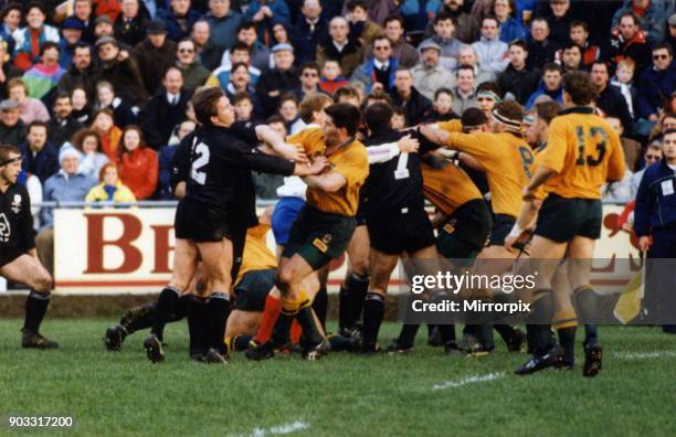 Neath 8-16 Australia, 1992 Australia rugby union tour of Europe, aka Wallabies Spring tour, match action at The Gnoll, Neath, Wales, Wednesday 11th...