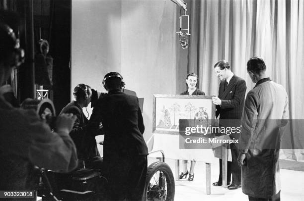 Picture Page television magazine programme seen here being broadcast from the BBC studios at Alexandra Palace. January 1939. Our picture Shows:...