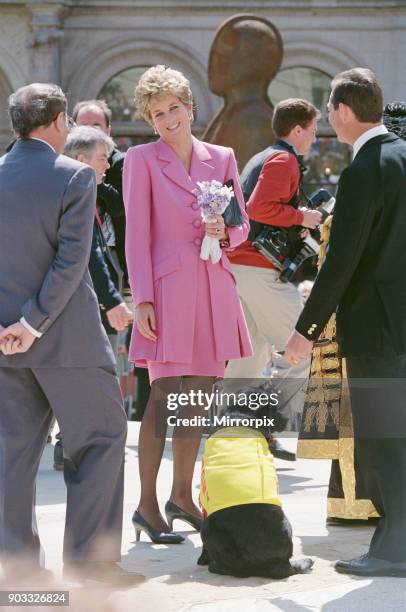 Princess Diana, The Princess of Wales, meets the people of Birmingham, Midlands, England as she opens Victoria Square. Picture taken 6th May 1993.