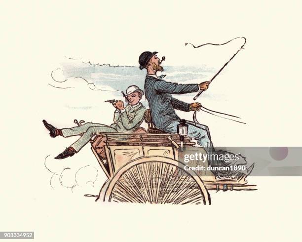 illustrations, cliparts, dessins animés et icônes de victoriennes hommes conduisant un cheval et la charrette - randolph caldecott