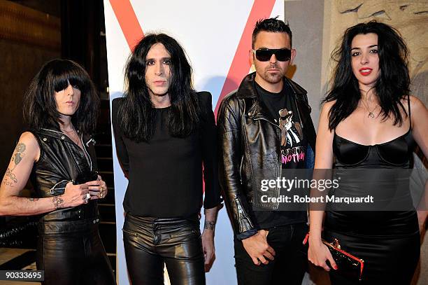 The musical group Nancy Rubias with second from left, Mario Vaquerizo, on the red carpet for the V Magazine Spain Presentation Photocall at El...