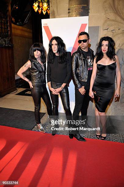 The musical group Nancy Rubias with second from left, Mario Vaquerizo, on the red carpet for the V Magazine Spain Presentation Photocall at El...